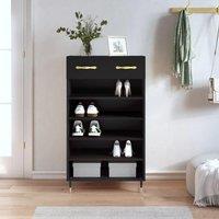 Berkfield Home Shoe Cabinet Black 60x35x105 cm Engineered Wood | Size: 60 x 35 x 105 cm