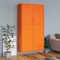 Berkfield Home Wardrobe Orange 90x50x180 cm Steel | Size: 90 x 50 x 180 cm