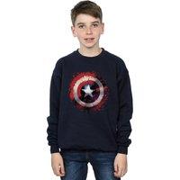 Marvel Boy's Avengers Captain America Art Shield Sweatshirt in Navy | Size: 12-13 Years