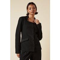 Dorothy Perkins Women's Tall Satin Sweetheart Neckline Jacket in Black | Size: 8