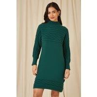 Yumi Women's Green Cable Knit Tunic Dress | Size: Medium/Large