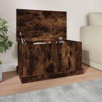 Berkfield Home Storage Box Smoked Oak 70x40x38 cm Engineered Wood in Brown | Size: 70 x 40 x 38 cm