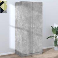 Berkfield Home Wardrobe Concrete Grey 80x52x180 cm Engineered Wood | Size: 80 x 52 x 180 cm
