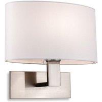 Netlighting Webster 1 Light Single Indoor Wall Light Brushed Steel Cream Shade E27 in Grey