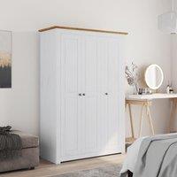 Berkfield Home 3-Door Wardrobe White 118x50x171.5 cm Pine Panama Range