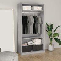 Berkfield Home Wardrobe Grey Sonoma 100x50x200 cm Engineered Wood | Size: 100 x 50 x 200 cm
