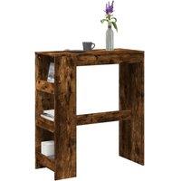 Berkfield Home Bar Table with Racks Smoked Oak 90x40x103.5 cm Engineered Wood in Brown