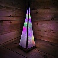 Samuel Alexander 45cm Light up Holographic Christmas Pyramid Decoration with Multi-Coloured LEDs