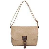Fontanella Fashion Women's Allen Crossbody Satchel Bags With Real Leather Magnetic Fastening in Beige