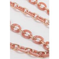 Sarta Women's Marbled Oval Link Acrylic Bag Strap Pink
