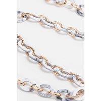 Sarta Women's Marbled Oval Link Acrylic Bag Strap White