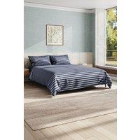 Garden Sanctuary Single-Bed Grey Satin Stripe Bedding Polyester Duvet Cover Set | Size: Single