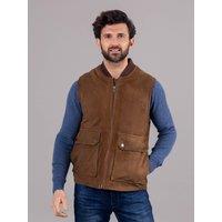 Lakeland Leather Men's 'Thore' Suede Gilet in Tan | Size: 44R