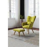 Leisure Armchair with Cushion and Footstool