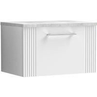 Balterley 1 Drawer Wall Hung Vanity Unit Grey Laminate Worktop, White 600mm