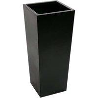 Primrose Tall Flared Square Fibreglass Outdoor Garden Planter Matt Black 120cm