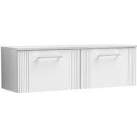 Balterley 2 Drawer Wall Hung Vanity Unit Colour Match Worktop, White 1200mm