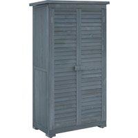 OUTSUNNY Wooden Garden Storage Shed 3 Shelves Tool Cabinet w/ Asphalt Roof in Grey