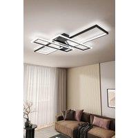 Living and Home Chic Geometric Interlaced Rectangular LED Ceiling Light in Black