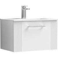 Balterley Wall Hung 1 Drawer Vanity Unit - Minimalist Basin 600mm, Satin White