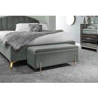 GFW Mystica Velvet Storage Ottoman in Grey