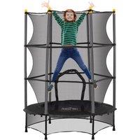 HOMCOM 4.6FT/75 Kids Trampoline with Safety Enclosure, for Ages 3-10 Years in Black