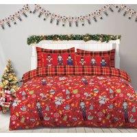 Velosso Nutcracker Cotton Rich Printed Duvet Cover & Pillowcase Set in Red | Size: King