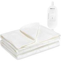 MONHOUSE Heated Electric Under Blanket Mattress Topper 3 Heat Settings in White | Size: Double