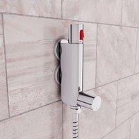 Nes Home Mini Vertical Thermostatic Shower Mixer Valve Suitable for Static Caravan in Metallic Silver