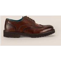 Oswin Hyde Men's Gordon Leather Derby Brogue in Dark Brown | Size: 12