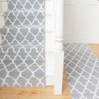 Kukoon Grey Trellis Cut to Measure Stair Carpet Runner Rug 60cm Wide | Size: 60 cm x 1590 cm