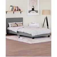 Home Discount Vida Designs Lisbon Single Faux Leather Bed Frame UKFR Fabric Storage in Grey