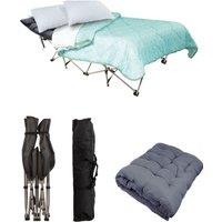 Groundlevel Foldable Guest Bed with Removeable Cushioned Mattress in Grey