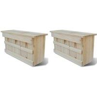 Berkfield Home Sparrow Houses 2 pcs Wood 44x15.5x21.5 cm in Brown
