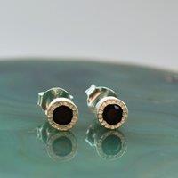 Otis Jaxon London Women's Black Spinel Sterling Silver Stud earrings