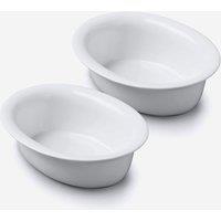 WM Bartleet & Sons Porcelain Individual Oval Pie Dish Set of 2 in White