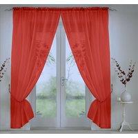 Luxury Living Elegant Plain Voile Panel Curtains PAIR, Sheer Light-Diffusing Window Treatments with FREE Tie Backs | Size: 145 cm width x 137 cm drop