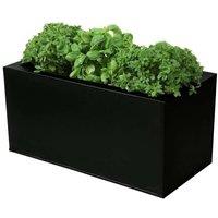 Primrose Zinc Steel Outdoor Black Weather Resistant Patio Planter 50cm