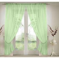 Luxury Living Elegant Plain Voile Panel Curtains PAIR, Sheer Light-Diffusing Window Treatments with FREE Tie Backs | Size: 145 cm width x 137 cm drop
