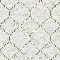 Erismann Art Decor Silver Marble Tile Instawalls Graphic Glitter Metallic Wallpaper