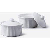 WM Bartleet & Sons Porcelain Porcelain Ramekin with Lid 7.5cm Set of 2 in White