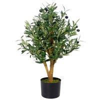 Leaf 65cm Luxury Artificial Olive Tree Bush - Premium Range in Green