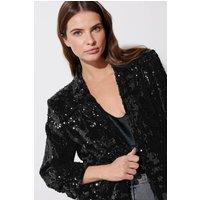 Star by Julien Macdonald Women's Sequin Tailored Blazer in Black | Size: 12