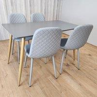 KOSY KOALA Dining Table Set with 4 Chairs Dining Room & Kitchen table set of 4 in Grey