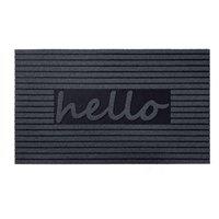 Nicoman Embossed Hello Rubber Indoor & Outdoor Door Mat in Dark Grey | Size: 44 cm x 75 cm