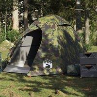 Berkfield Home Camping Tent Dome 2-Person Camouflage Waterproof in Green