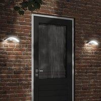 Berkfield Home Outdoor LED Wall Lights with Sensors 2pcs Black Die-cast Aluminium