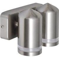 Berkfield Home LED Wall Lamp Stainless Steel Down with Cone Head in Silver