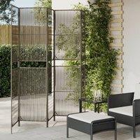 Berkfield Home Room Divider 5 Panels Grey Poly Rattan