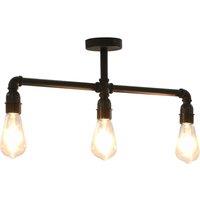 Berkfield Home Ceiling Lamp Black 3 x E27 Bulbs